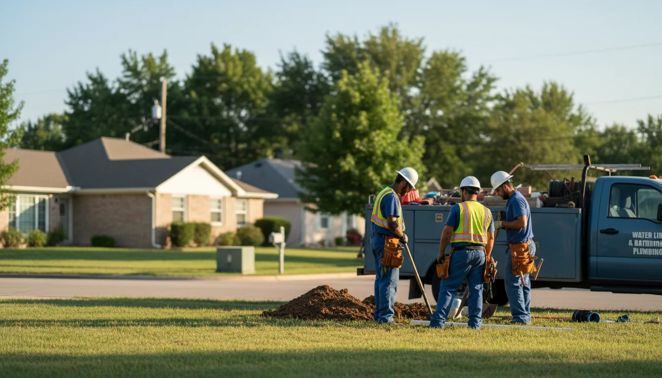 Residential water line and bathroom plumbing service in Milford, NJ